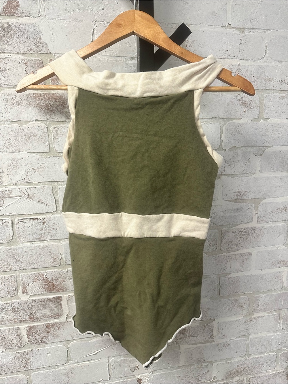 Colorblock Olive & Cream Sleeveless unitard